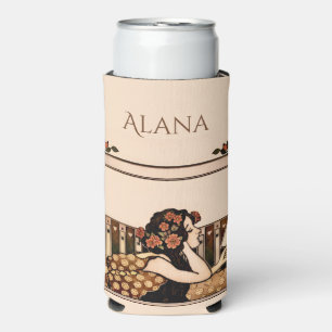 Art Nouveau Vintage reader Seltzer Can Cooler