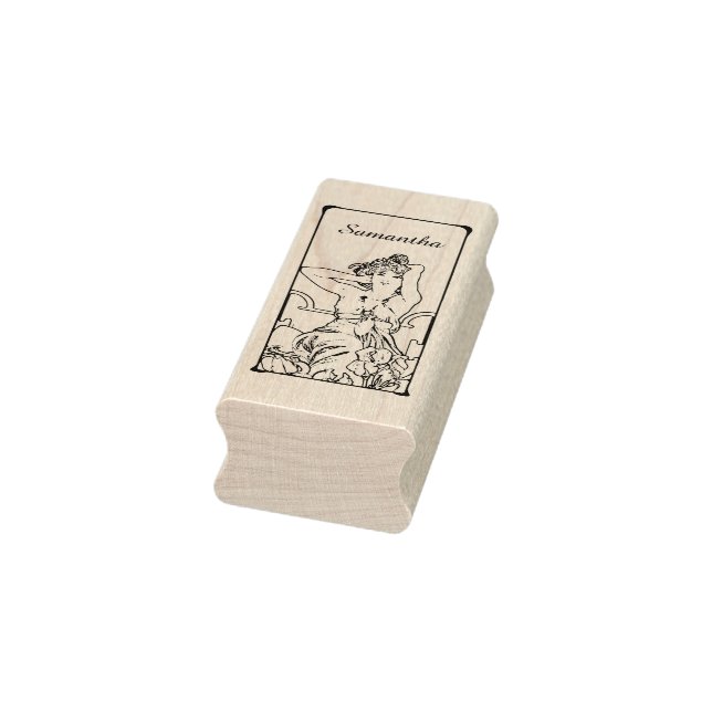 Art Nouveau Vintage Retro Woman Rubber Stamp (Stamp)