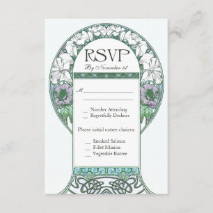 Art Nouveau Vintage RSVP Wedding Cards