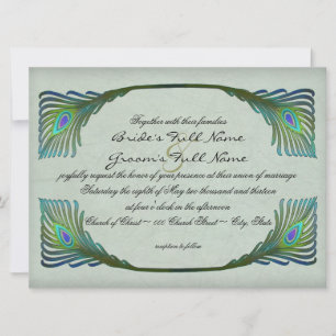 Art Nouveau Vintage Style Wedding Invitation