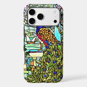 Art Nouveau Vintage Tiffany Stained Glass Peacock