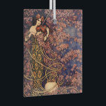 Art Nouveau Violinist in Blossoms – Vintage Floral Glass Tree Decoration<br><div class="desc">This beautiful vintage Art Nouveau illustration features a graceful violinist surrounded by a cascade of delicate blossoms and swirling decorative ribbons. The elegant figure plays her violin within a dreamy garden setting filled with ornate floral patterns and flowing organic lines typical of the early 20th-century Art Nouveau movement. The composition...</div>