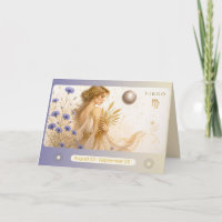 Art Nouveau Virgo Zodiac Greeting Card
