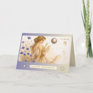 Art Nouveau Virgo Zodiac Greeting Card