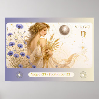 Art Nouveau Virgo Zodiac Wall Art
