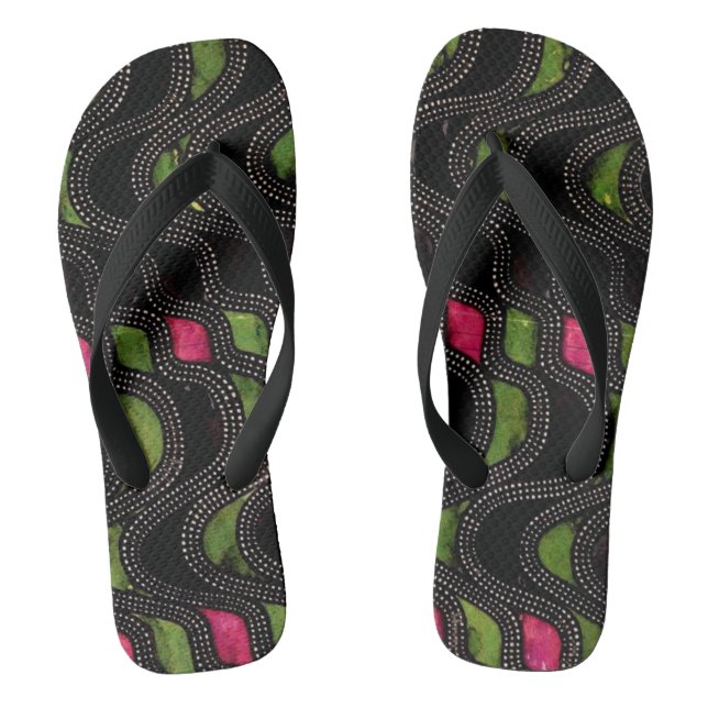 Art Nouveau Wave Pattern Jandals (Footbed)