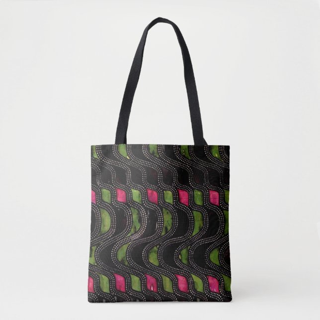 Art Nouveau Wave Pattern Tote Bag (Front)