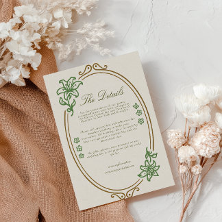 Art Nouveau Wedding Detail Card
