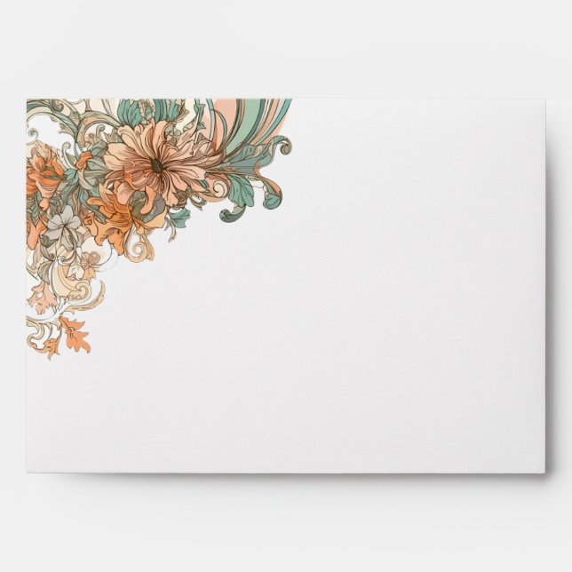 Art Nouveau Wedding Enclosure Envelope (Front)
