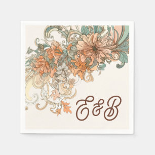 Art Nouveau Wedding Enclosure Napkin