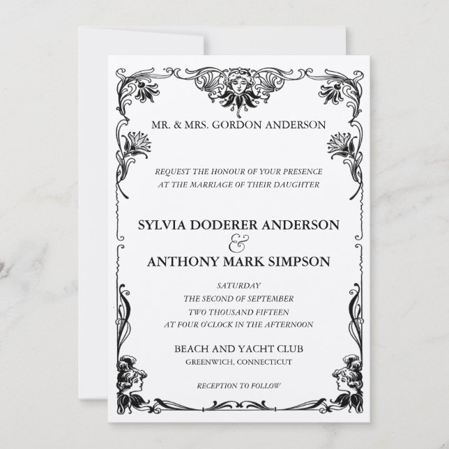 Art Nouveau Wedding Invitation (Front)
