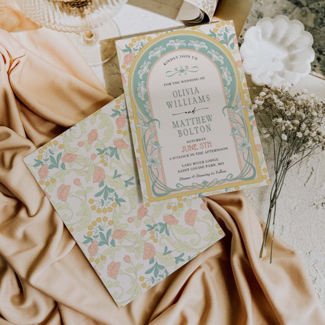 Art Nouveau Wedding Invitation Vintage Deco (Creator Uploaded)