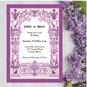 Art Nouveau Wedding Invitation Vintage Ornate