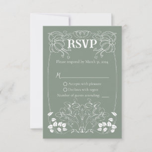 Art Nouveau Wedding RSVP card