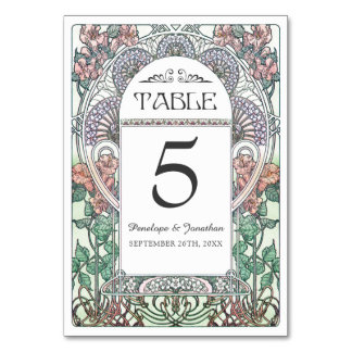 Art Nouveau Wedding Table Cards (Set #3)