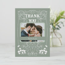 Art Nouveau Wedding Thank You Card