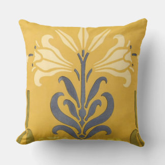 Art Nouveau White Lily Cushion