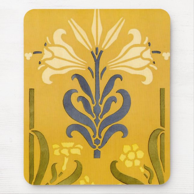 Art Nouveau White Lily - Mousepad (Front)