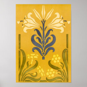 Art Nouveau White Lily - Print