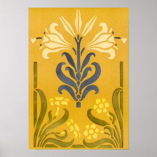 Art Nouveau White Lily - Print