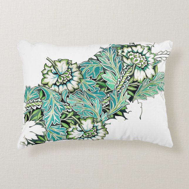 Art nouveau william morris anenome floral  decorative cushion (Front)