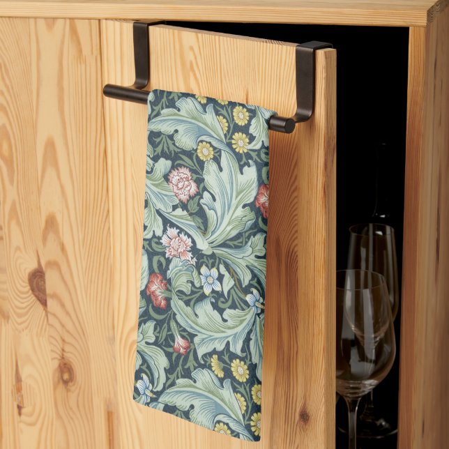 Art nouveau William Morris Leicester Flowers Folia Tea Towel (Thirds Fold)