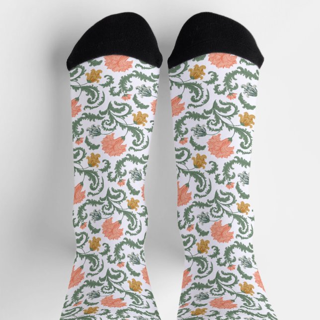 Art Nouveau William-Morris Pattern Socks (Top)
