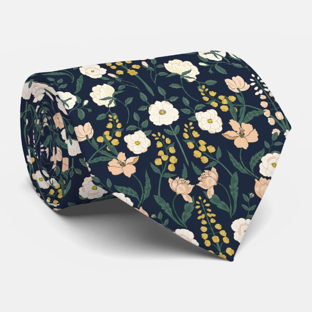 Art Nouveau William-Morris Pattern Tie (Rolled)
