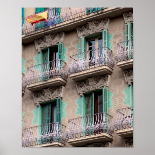 Art Nouveau Windows - Barcelona, Spain Jigsaw Puzz Poster