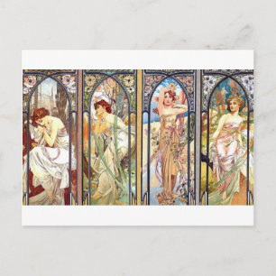 Art Nouveau Windows Postcard
