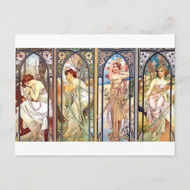 Art Nouveau Windows Postcard (Front)