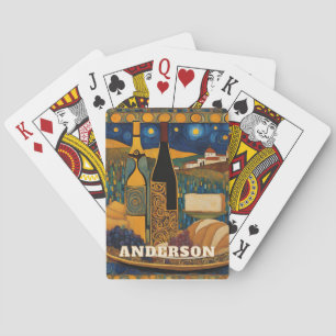 Art Nouveau Wine Still Life  Playing Cards