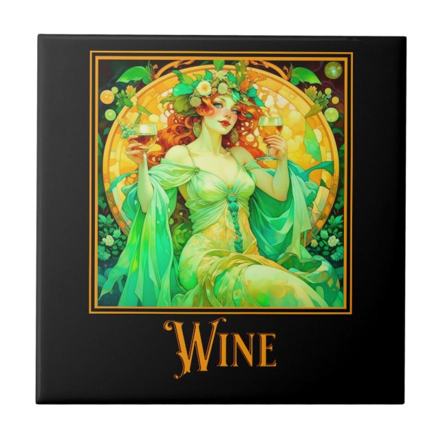 Art Nouveau Wine Tile (Front)