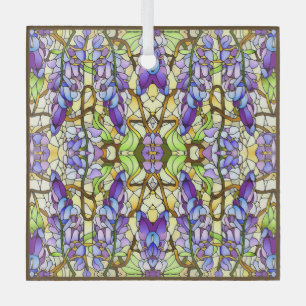 Art Nouveau Wisteria Faux Stained Glass Pattern  Glass Tree Decoration