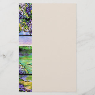 Art Nouveau Wisteria Flowers Floral Stationery
