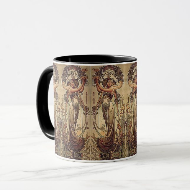 Art nouveau woman elegant advertisement hingre mug (Front Left)