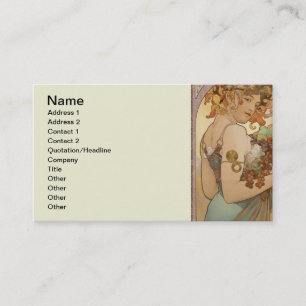 Art Nouveau Woman Mucha Beautiful Business Card
