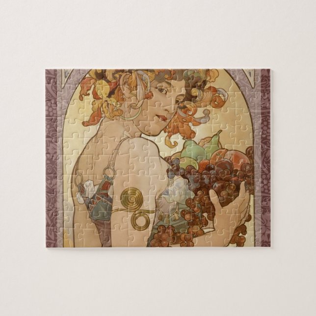 Art Nouveau Woman Mucha Beautiful Jigsaw Puzzle (Horizontal)