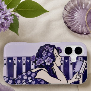 Art Nouveau woman reading