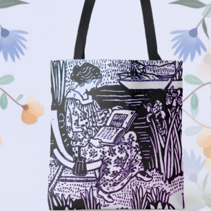 Art Nouveau Woman Reading Tote Bag