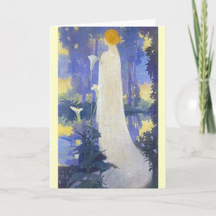Art Nouveau Woman with Calla Lilies Card