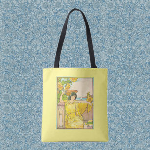 Art Nouveau Woman with Sunflowers      Tote Bag
