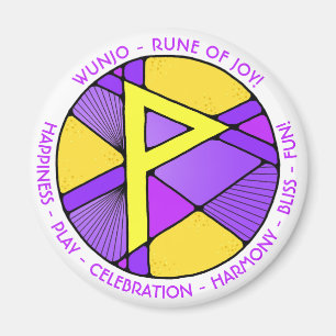 Art Nouveau Wunjo Rune Magnet - JOY!