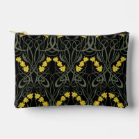 Art Nouveau Yellow Daffodils and Stems Black
