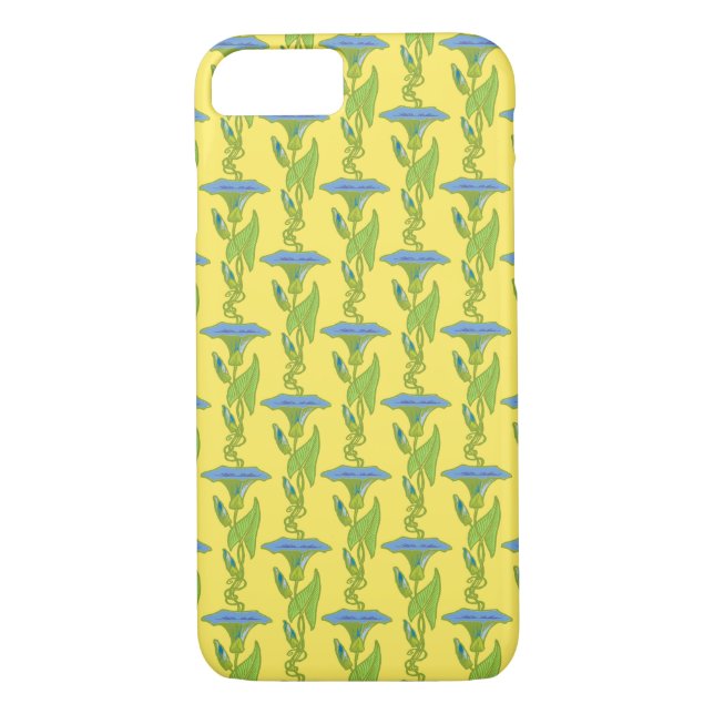 Art Nouveau yellow Ipomoea floral wallpaper damask Case-Mate iPhone Case (Back)