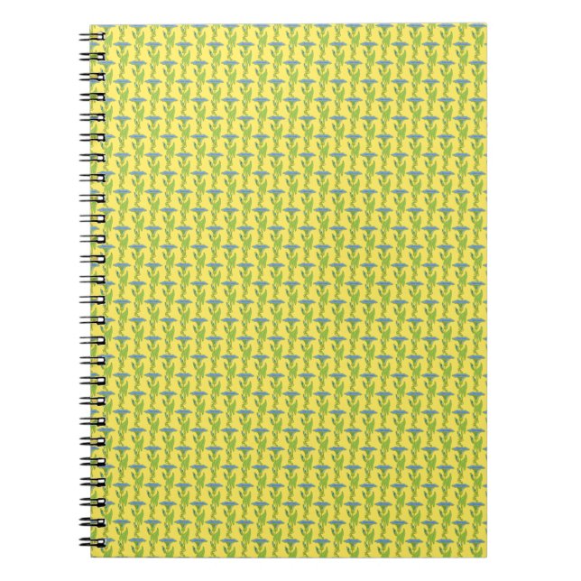 Art Nouveau yellow Ipomoea floral wallpaper damask Notebook (Front)