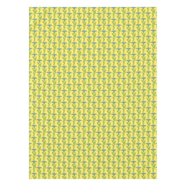 Art Nouveau yellow Ipomoea floral wallpaper damask Tablecloth (Front)