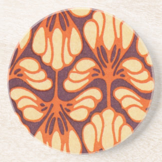 Art Nouveu Flower Pattern Coaster