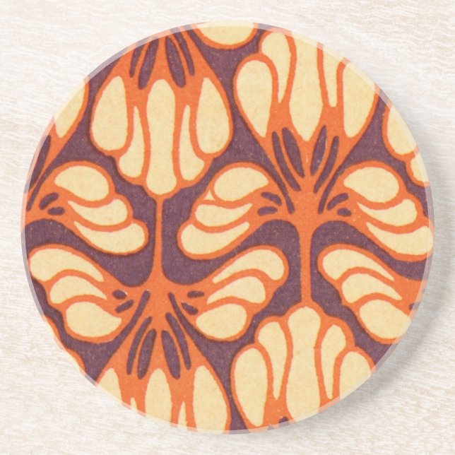 Art Nouveu Flower Pattern Coaster (Front)