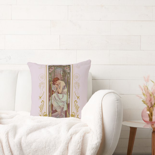 Art Noveau Alphonse Mucha Night’s Rest Cushion (Couch)